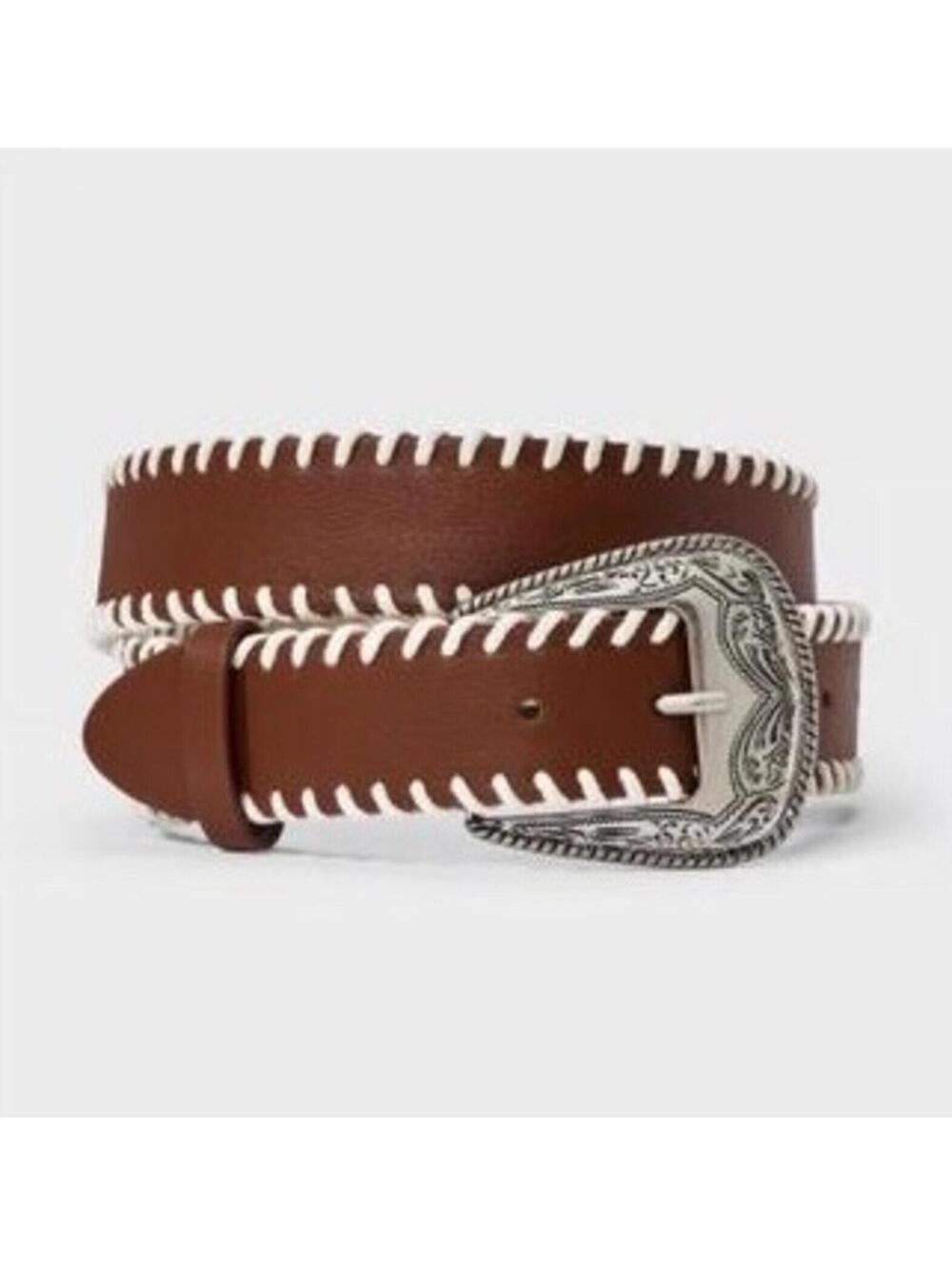 Western Belt - Wild Fable Brown L: Adjustable Strap, Buckle Closure, Solid